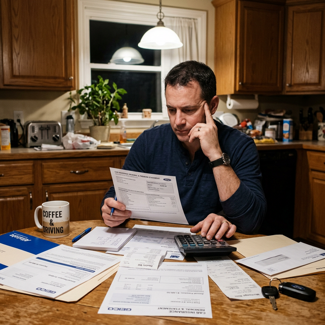 driver calculating insurance cost